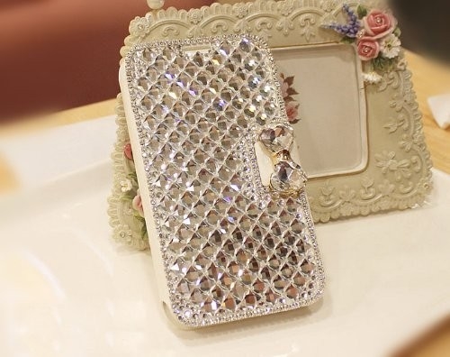 Samsung ギャラクシー S2 のための贅沢な ブリンブリン のダイヤモンドの ちょう結び の革携帯電話の箱