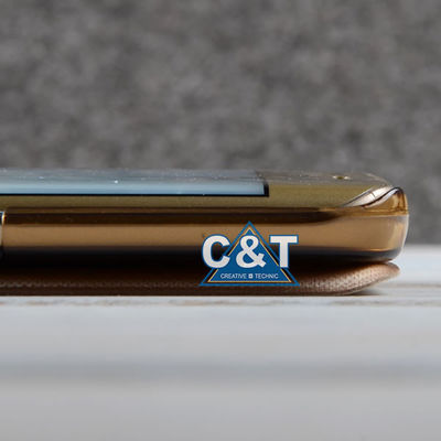 独特な眺めの窓フリップ耐震性 PU の革保護カバー、Samsung S6 の端の場合
