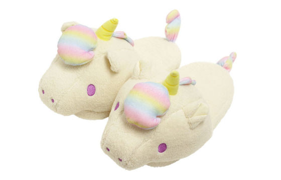 Das Einhorn -女の子の女性のための weiche の pantoffeln の冬の家のプラシ天のスリッパ